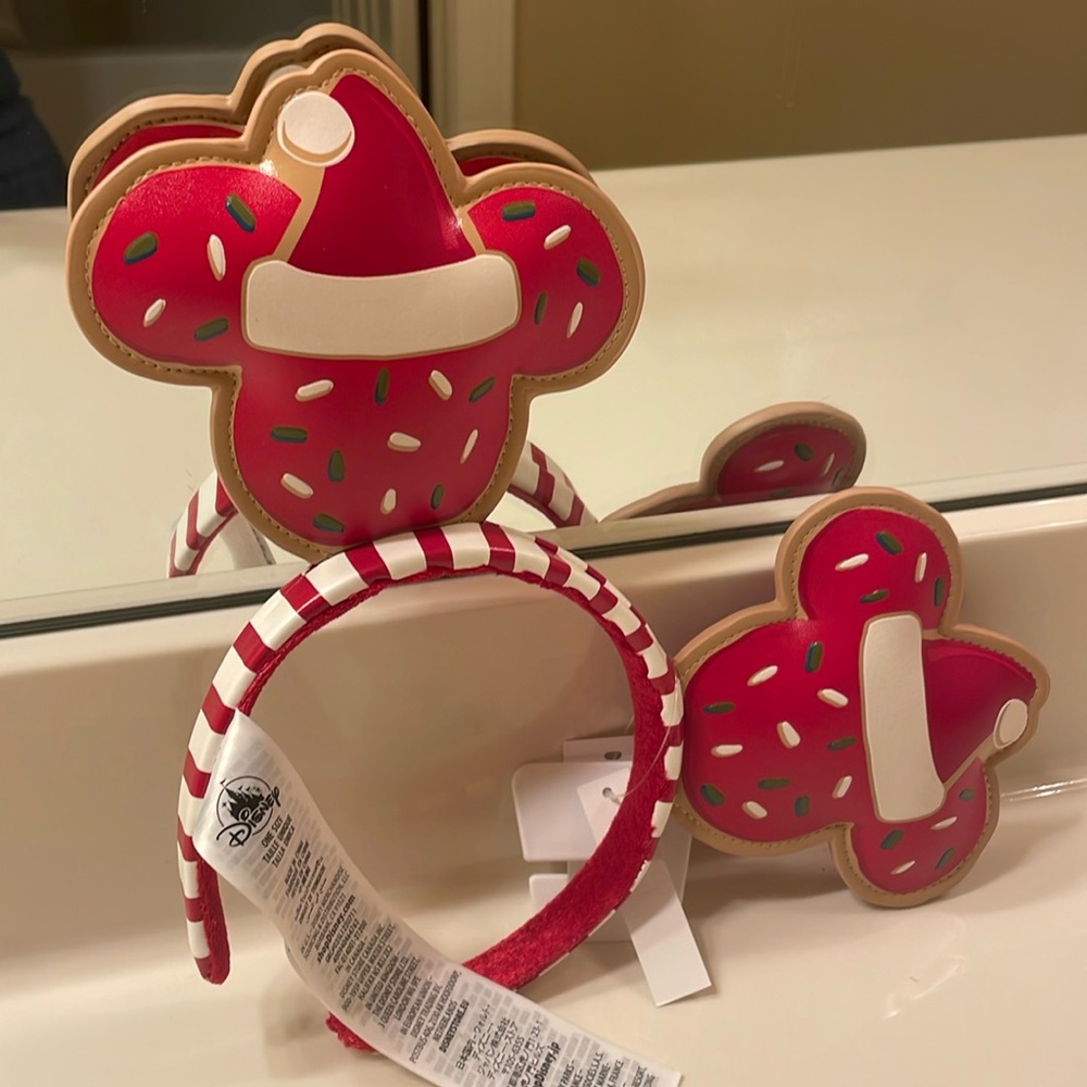 Disney Parks Holiday Mickey Mouse Ears Headband New